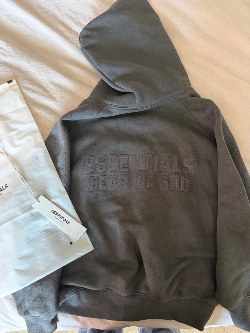 ESSENTIALS Kids Dark Charcoal Lightweight Zip Hoodie size 8